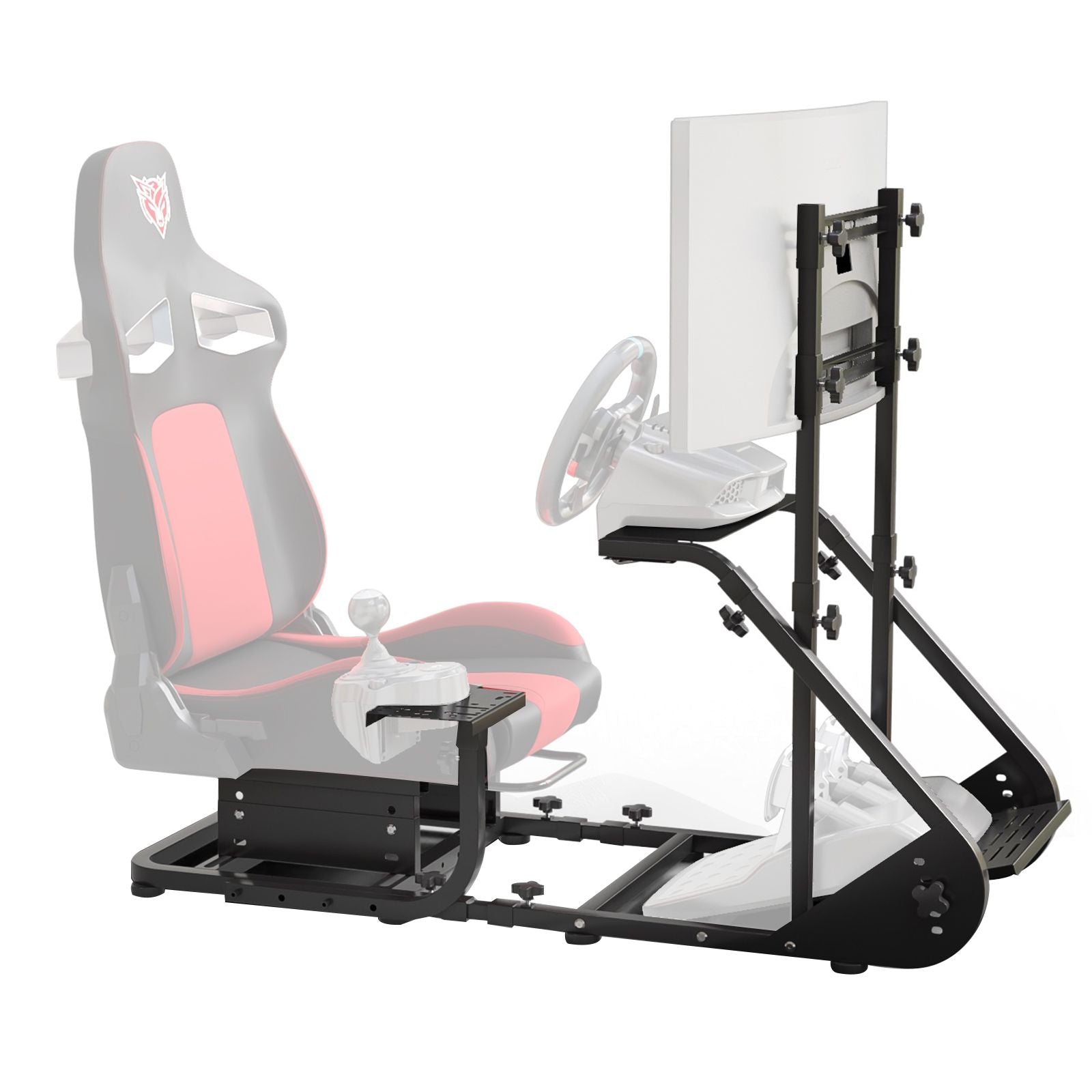 Enhanced and stable racing wheel cockpit, compatible with Fanatec, PXN, Thrustmaster, and Logitech adjustable driving simulators, excluding handbrake, pedals, and monitor -No self pick up New Era Fashion LLc
