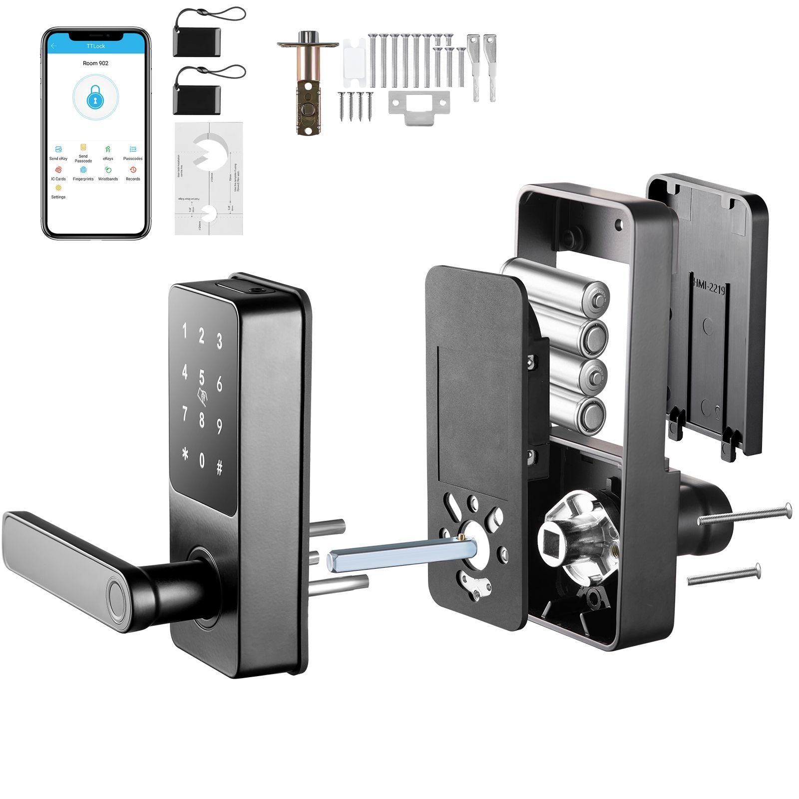 Smart Lock, 5-in-1 Smart Door Knob, Fingerprint Deadbolt with App Control, Bluetooth Smart Lock, Keyless Entry Door Lock with Handle, Biometric Door Lock, Keypad Digital Door Lock for Front Door New Era Fashion LLc