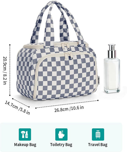 Large Travel Toiletry Bag for Traveling Women, Wide-open Travel Bag for Toiletries, Cosmetic Make Up Makeup Bag Organizer with Wet Pocket, Shower Skincare Bag New Era Fashion LLc