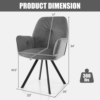 Set of 2 Swivel Accent Arm Chairs with Metal Legs and Wide Back New Era Fashion LLc