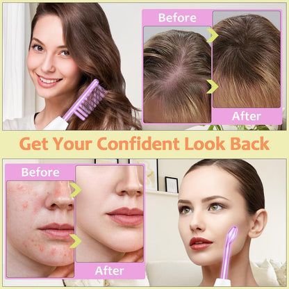 High Frequency Wand 'C Violet Portable Skin Therapy Machine for Anti-Aging - Skin Tightening - Wrinkle Reducing - Dark Circles - 4 in 1 New Era Fashion LLc