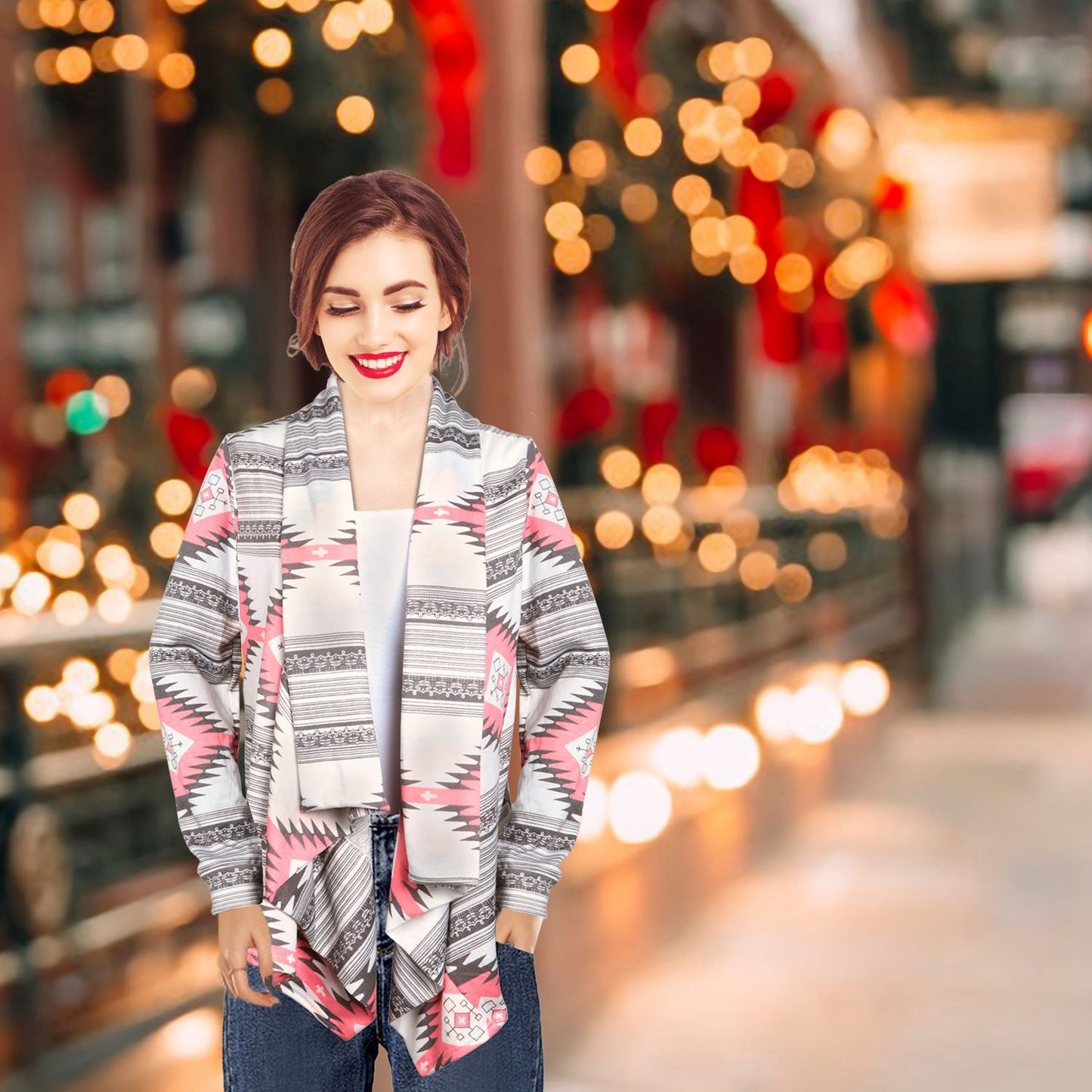Women Open Front Cardigan Long Sleeve Shawl Neck Breathable Cardigan Well Collection New Era Fashion LLc