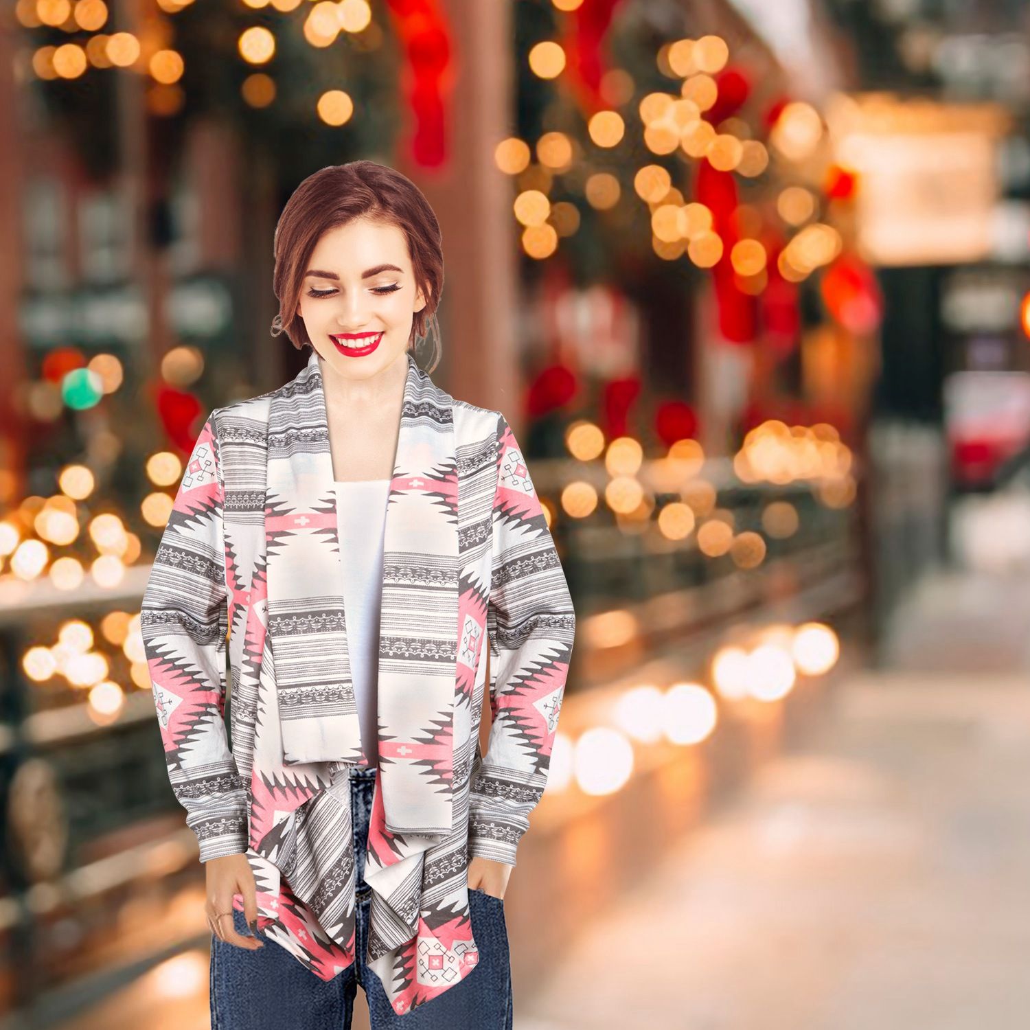 Women Open Front Cardigan Long Sleeve Shawl Neck Breathable Cardigan Well Collection New Era Fashion LLc