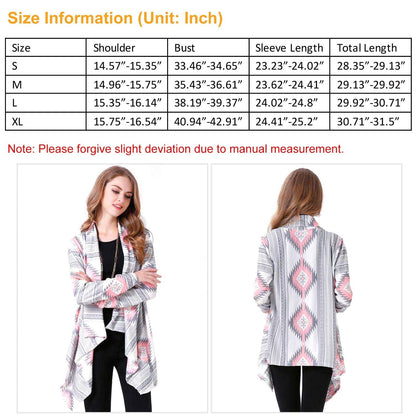 Women Open Front Cardigan Long Sleeve Shawl Neck Breathable Cardigan Well Collection New Era Fashion LLc