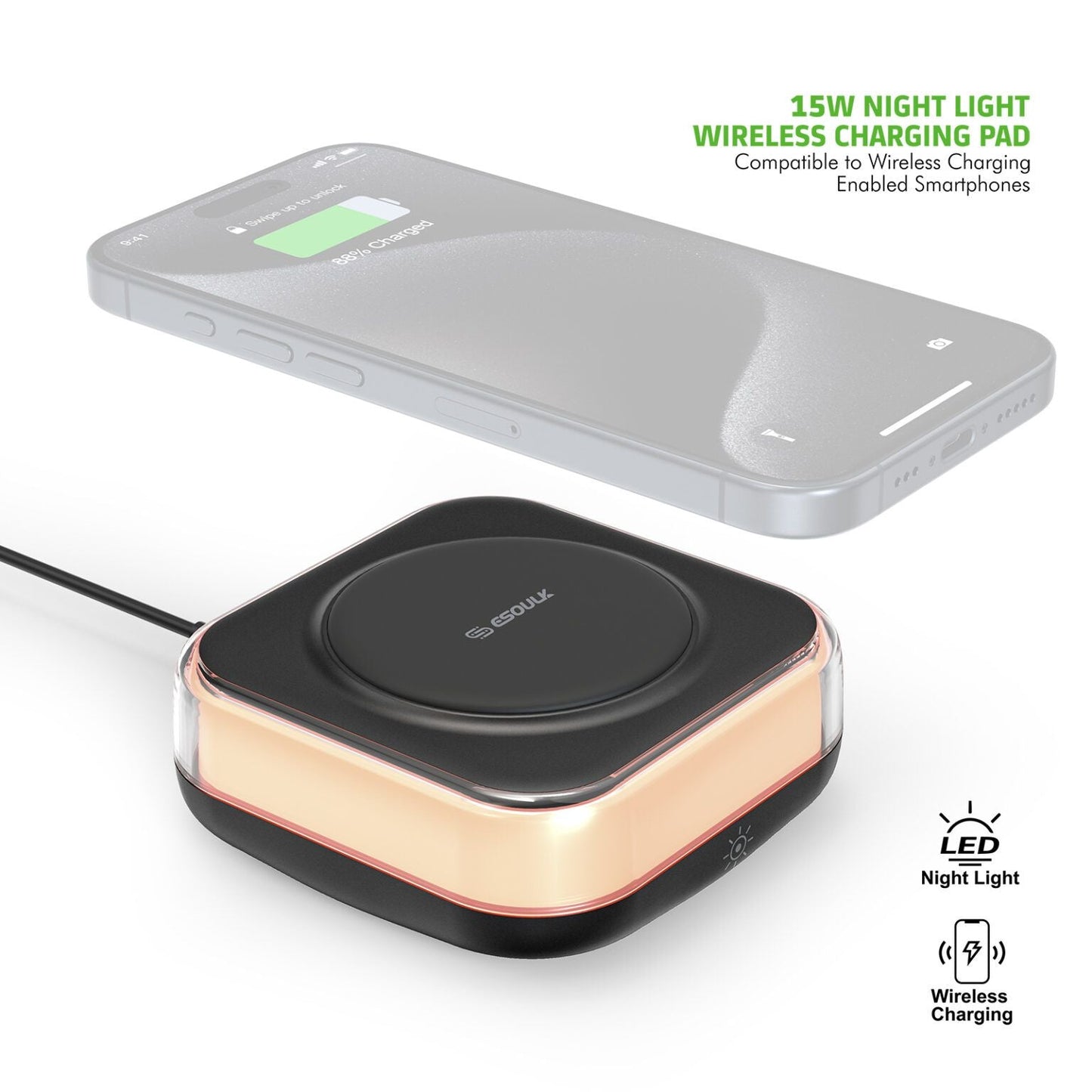 Light + Power + Sleep Wireless Charger New Era Fashion LLc