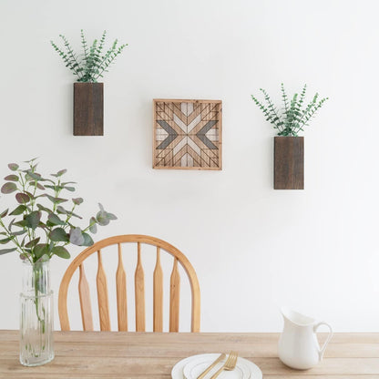 2 Pack Wood Wall Planter Vase with Artificial Eucalyptus Farmhouse Wall Hanging Decor Pocket Planter for Indoor Fake Plants Greenery, Living Room Bedroom Kitchen Home Office Decoration New Era Fashion LLc