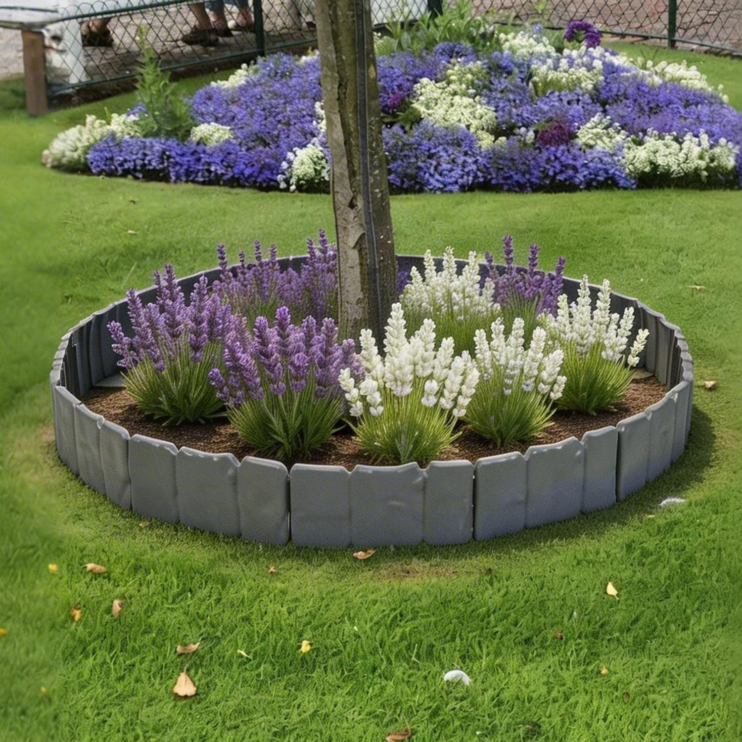 Flexible Cobblestone Landscape Edging, Weather Resistant PVC Garden Border Edging with Spikes & Shovel, Interlocking No Dig Lawn Edging for Yard Flower Bed Pathway New Era Fashion LLc