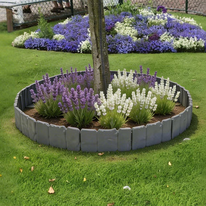 Flexible Cobblestone Landscape Edging, Weather Resistant PVC Garden Border Edging with Spikes & Shovel, Interlocking No Dig Lawn Edging for Yard Flower Bed Pathway New Era Fashion LLc