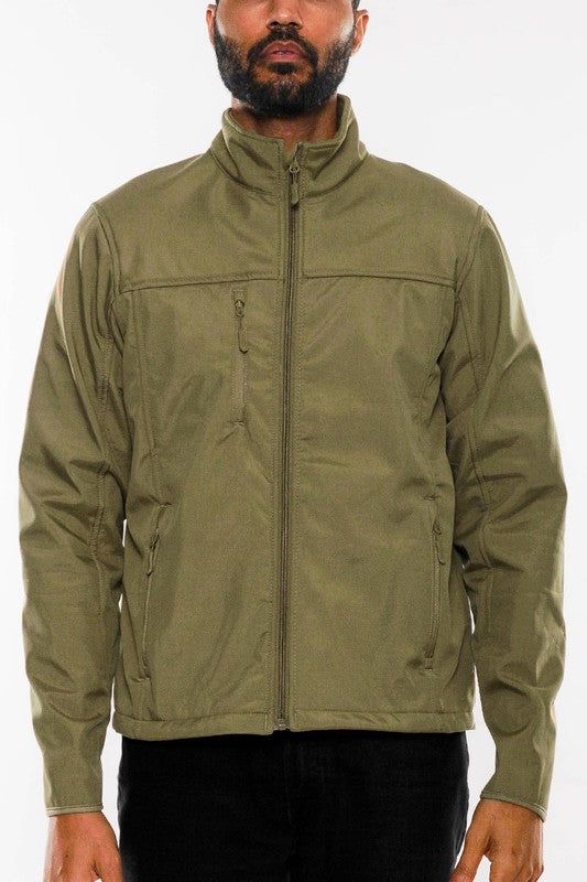 Mens Solid Soft Shell Storm Tech Jacket Coat New Era Fashion LLc