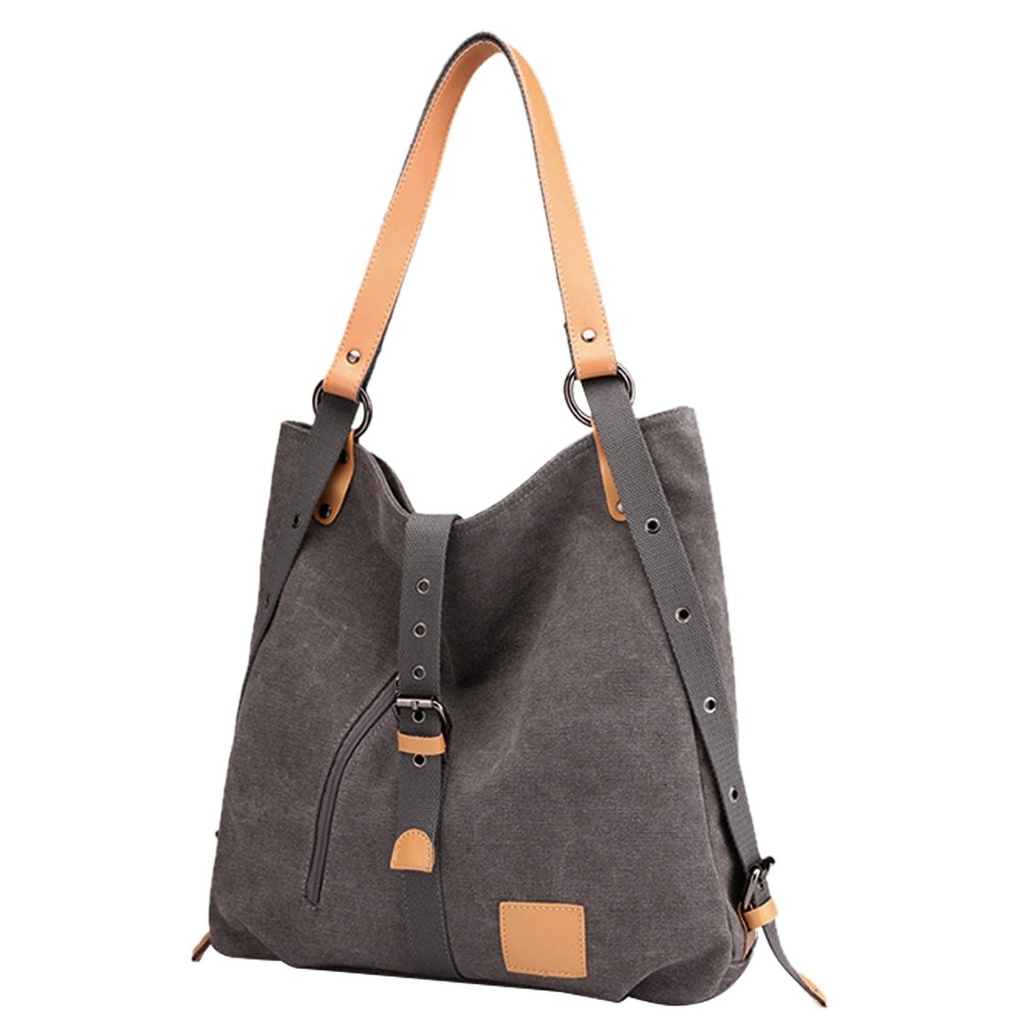 Ladies Canvas Tote Bag Multifunctional Purse Handbag Adjustable Shoulder Rucksack Convertible Backpack Wear-Resistant Dirt-Proof For Women School Office Travel New Era Fashion LLc