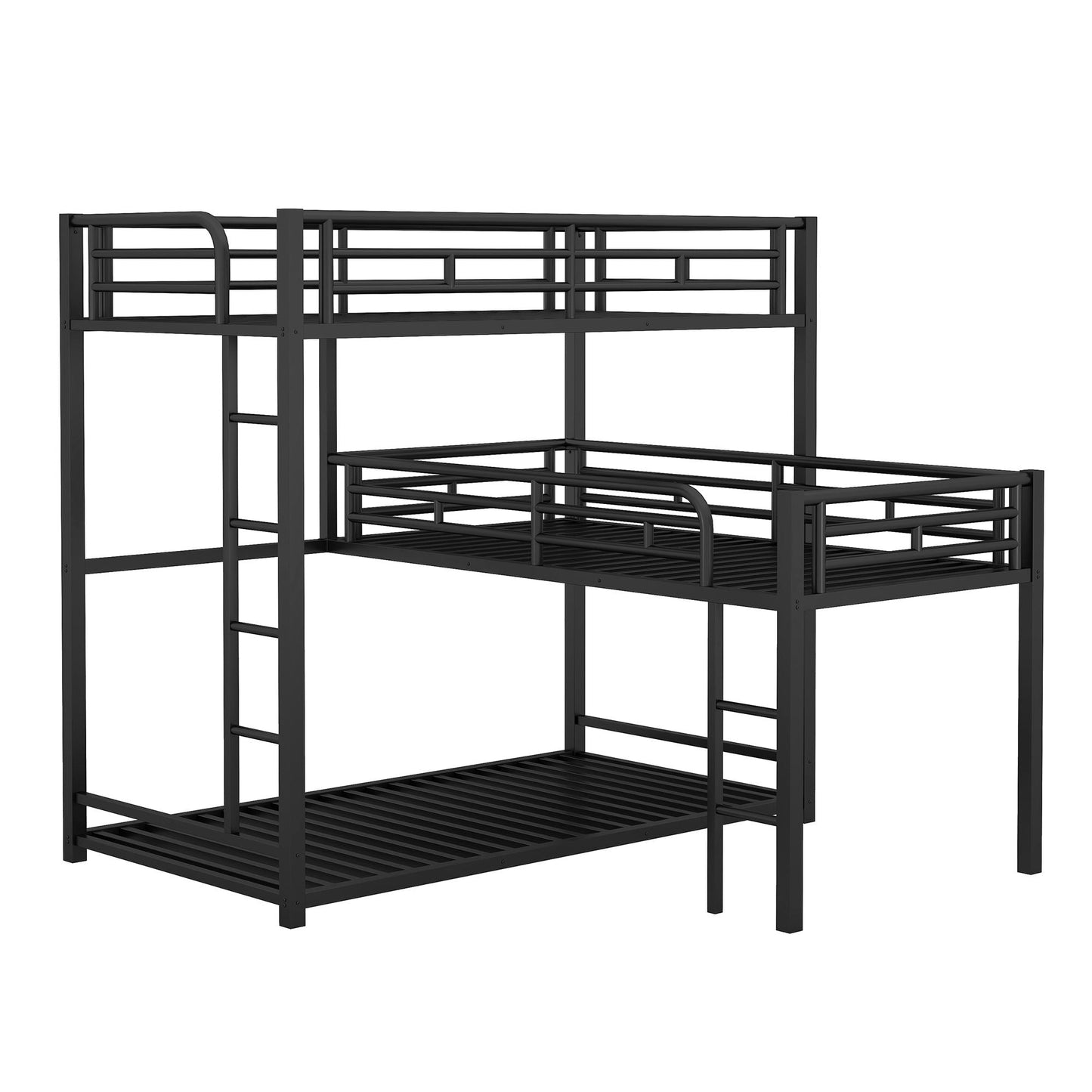 L-shaped Metal Triple Twin Size Bunk Bed New Era Fashion LLc