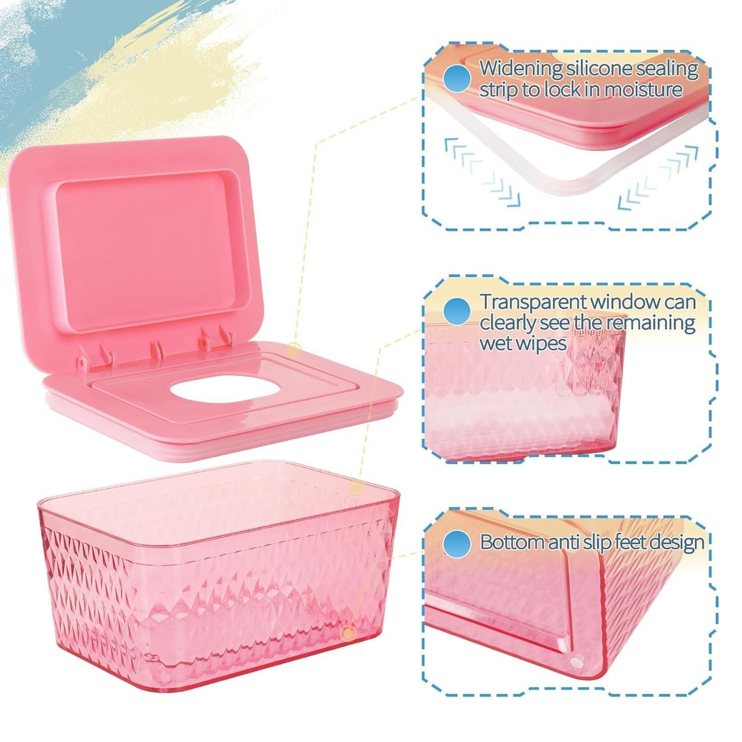 Wipes Dispenser, One-Handed Operation Wipe Holder for Baby & Adult, Seal-Designed Wipes Container for Bathroom Keep Diaper Wipes Fresh New Era Fashion LLc