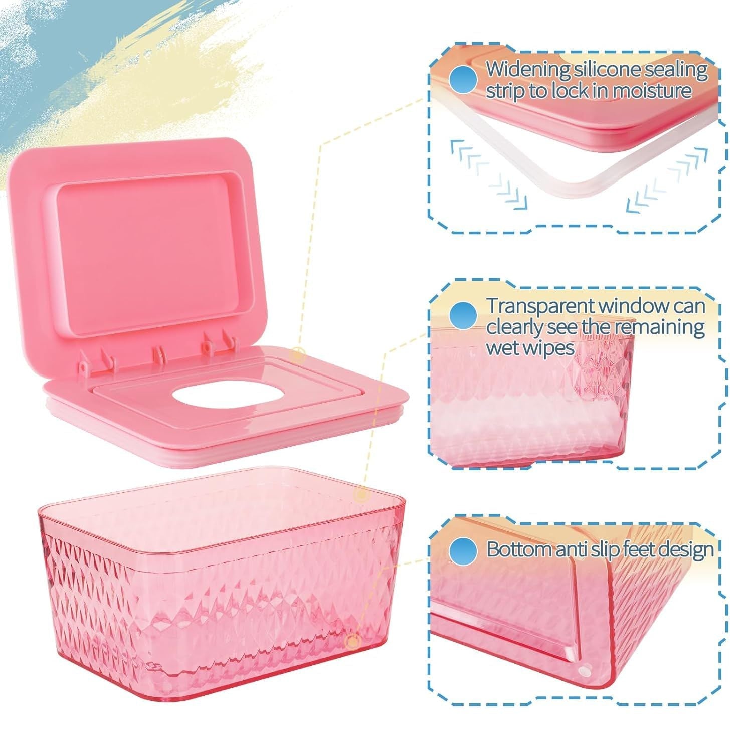 Wipes Dispenser, One-Handed Operation Wipe Holder for Baby & Adult, Seal-Designed Wipes Container for Bathroom Keep Diaper Wipes Fresh New Era Fashion LLc