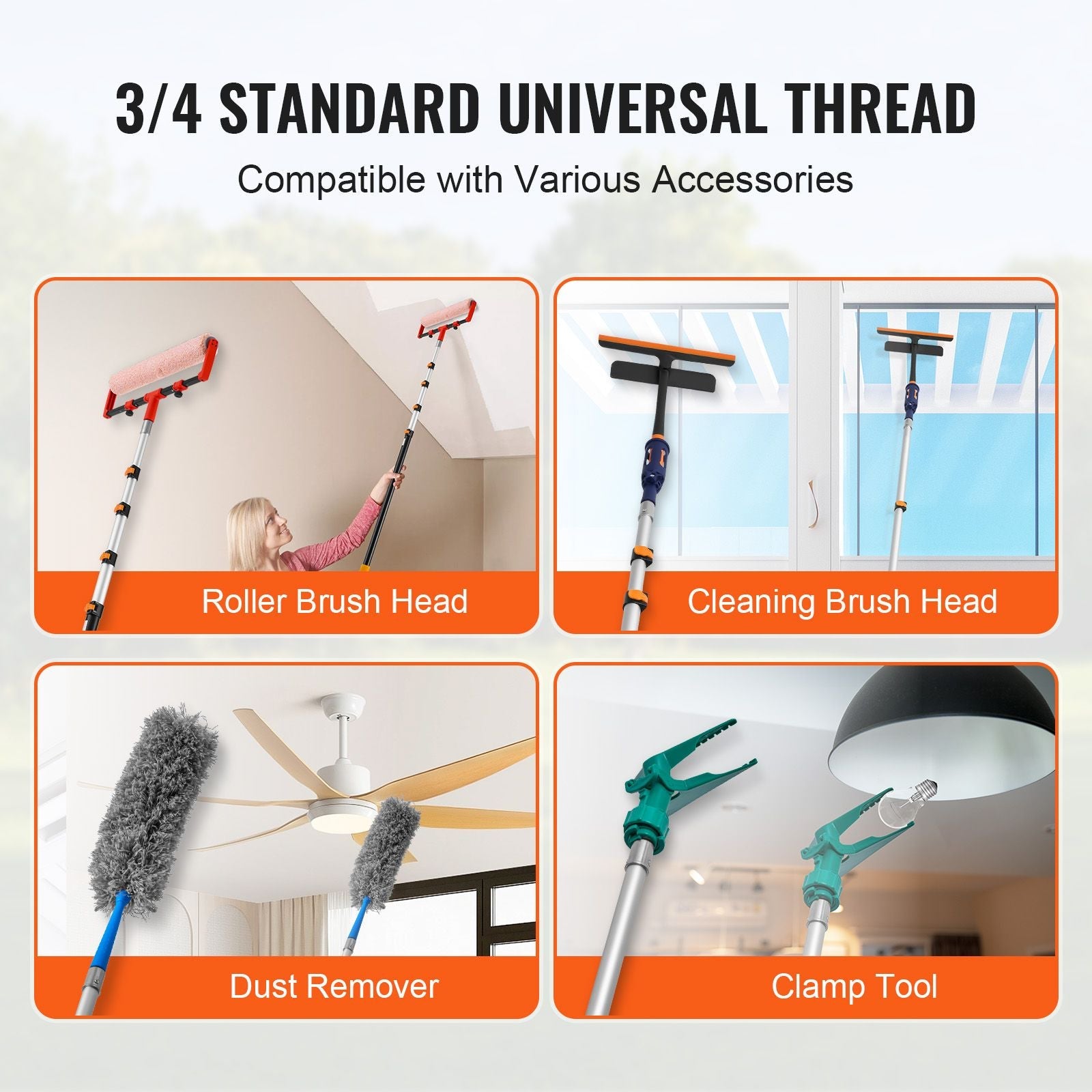 Telescoping Pole, 6 to 24 FT Pole, Extension Multi-Purpose Pole, Sturdy Aluminum Alloy Paint Extendable Pole with Flip-Lock Design, Telescopic Pole for Painting, Dusting and Cleaning New Era Fashion LLc