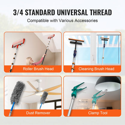 Telescoping Pole, 6 to 24 FT Pole, Extension Multi-Purpose Pole, Sturdy Aluminum Alloy Paint Extendable Pole with Flip-Lock Design, Telescopic Pole for Painting, Dusting and Cleaning New Era Fashion LLc