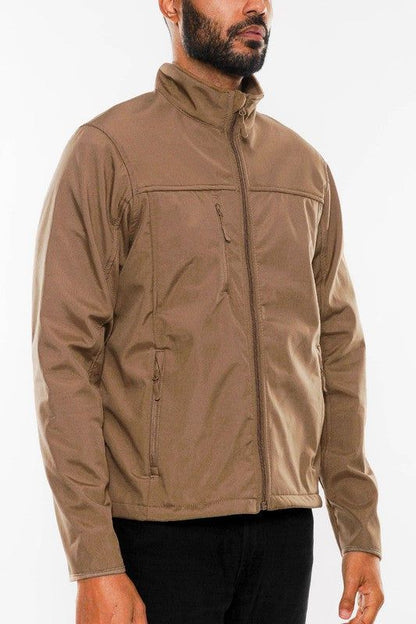 Mens Solid Soft Shell Storm Tech Jacket Coat New Era Fashion LLc