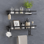 Glass Shelf for Bathroom 15.7 in Bathroom Shelves with Towel Bar Tempered Glass Shelves for Wall(2 Tier) New Era Fashion LLc
