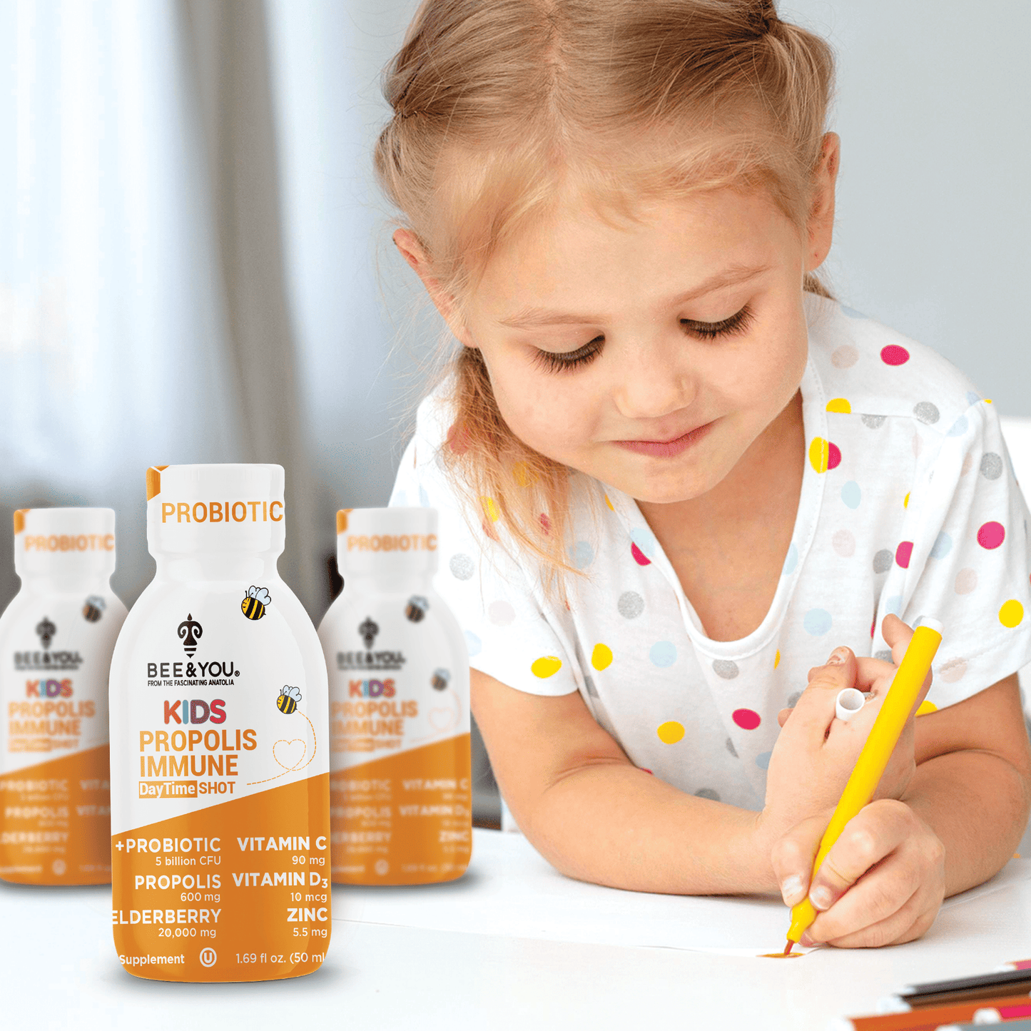 Kids Propolis Immune DayTime Shot - Probiotic, 50 ml x 12 New Era Fashion LLc