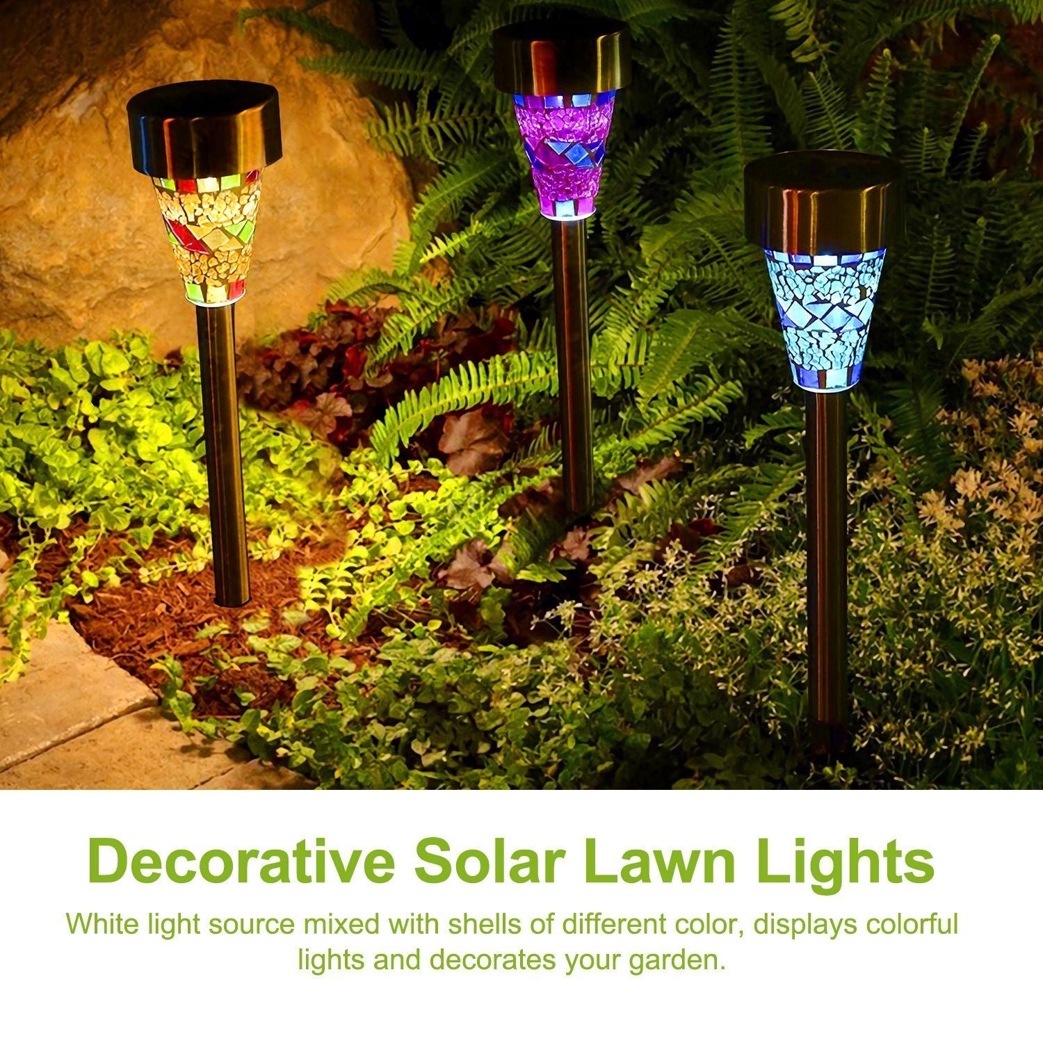 6Packs Solar Garden Lights Outdoor Solar Pathway Lights IP44 Water Resistant Landscape Lights New Era Fashion LLc