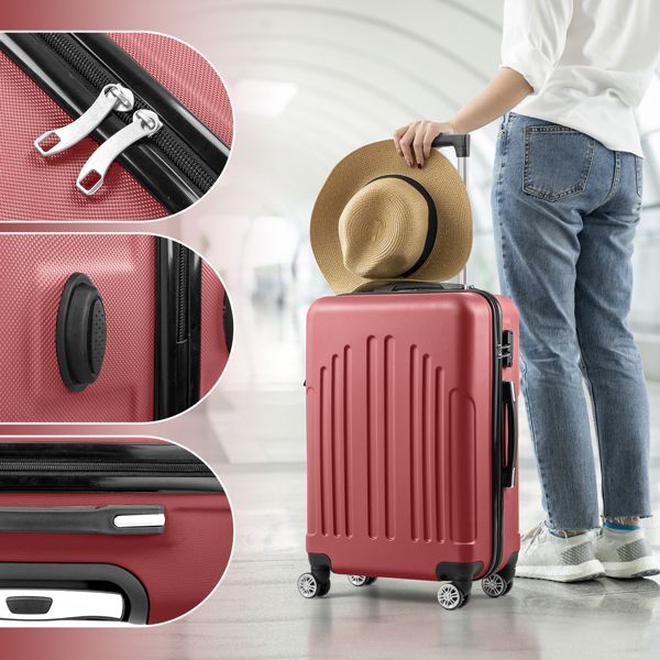 FCH Curved Vertical Stripe 4-in-1 Trolley Case - Retro Red New Era Fashion LLc