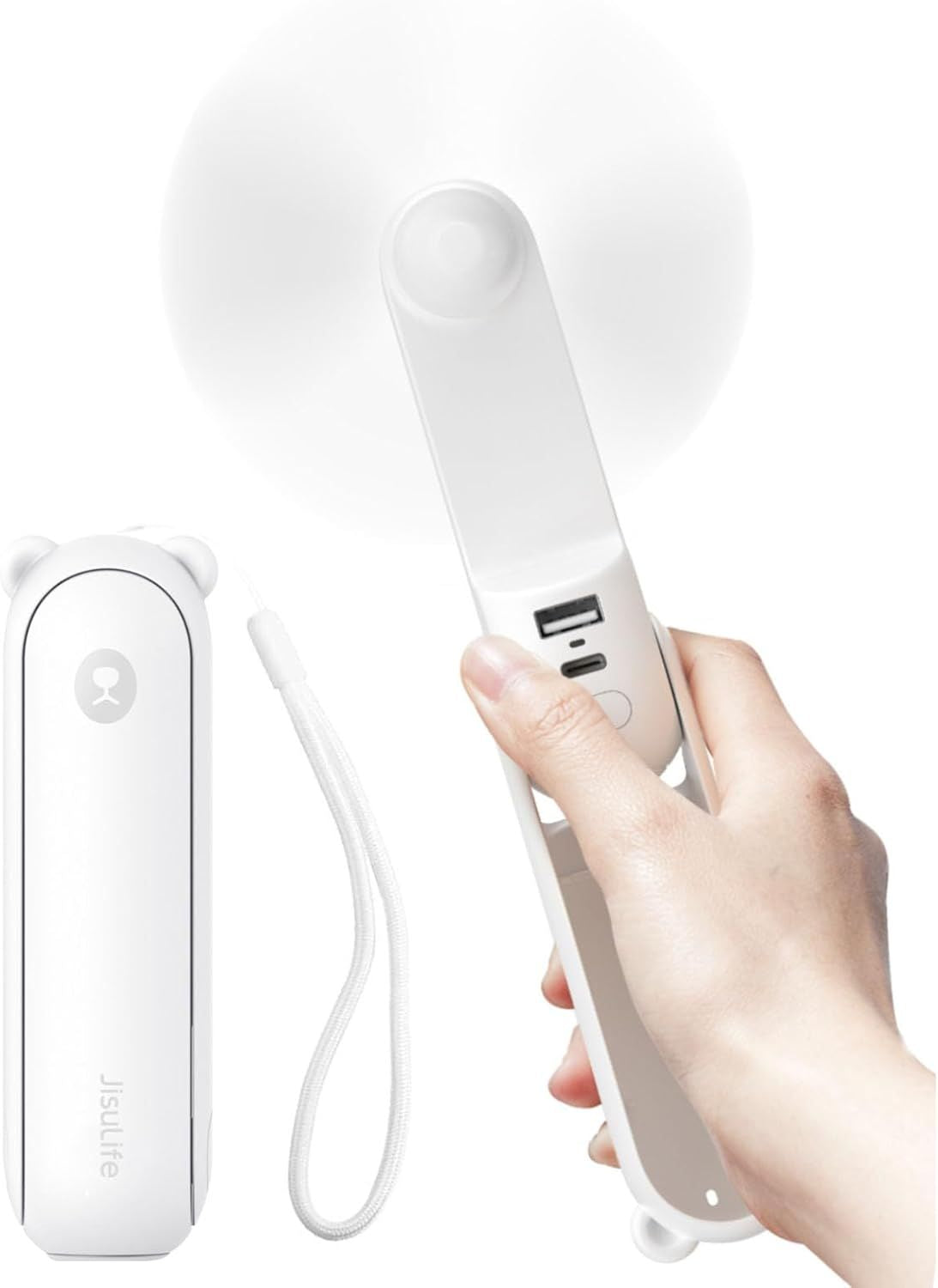 Handheld Fan with 4500 mAh Powerbank Max 37 Hours Runtime, Pocket Portable Battery Operated or USB Powered Folding Personal Fan, 3 Speeds, Gifts for Women Men Kids Gift for Festival New Era Fashion LLc