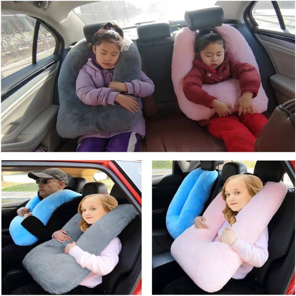 Travel Pillow Cushion for The Back Seat of Car Car Pillow for Kids A Sleeping Artifact Suitable for Long-Distance Travel of Adults and Children Travel Pillow for Kids Blue New Era Fashion LLc