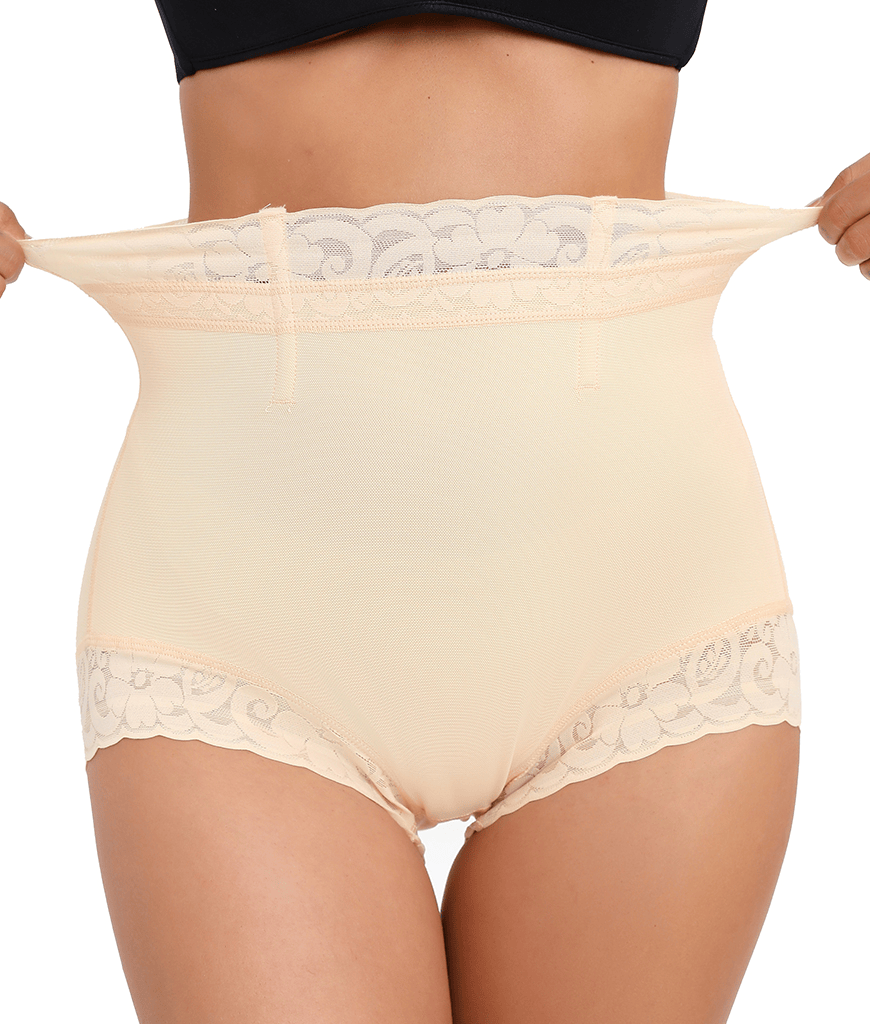 2 Pack Tummy Control Underwear for Women High Waisted Butt Lifting Panties Lace Breathable Comfortable Briefs New Era Fashion LLc