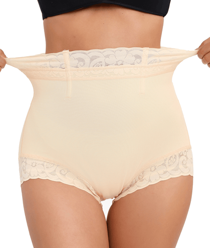 2 Pack Tummy Control Underwear for Women High Waisted Butt Lifting Panties Lace Breathable Comfortable Briefs New Era Fashion LLc