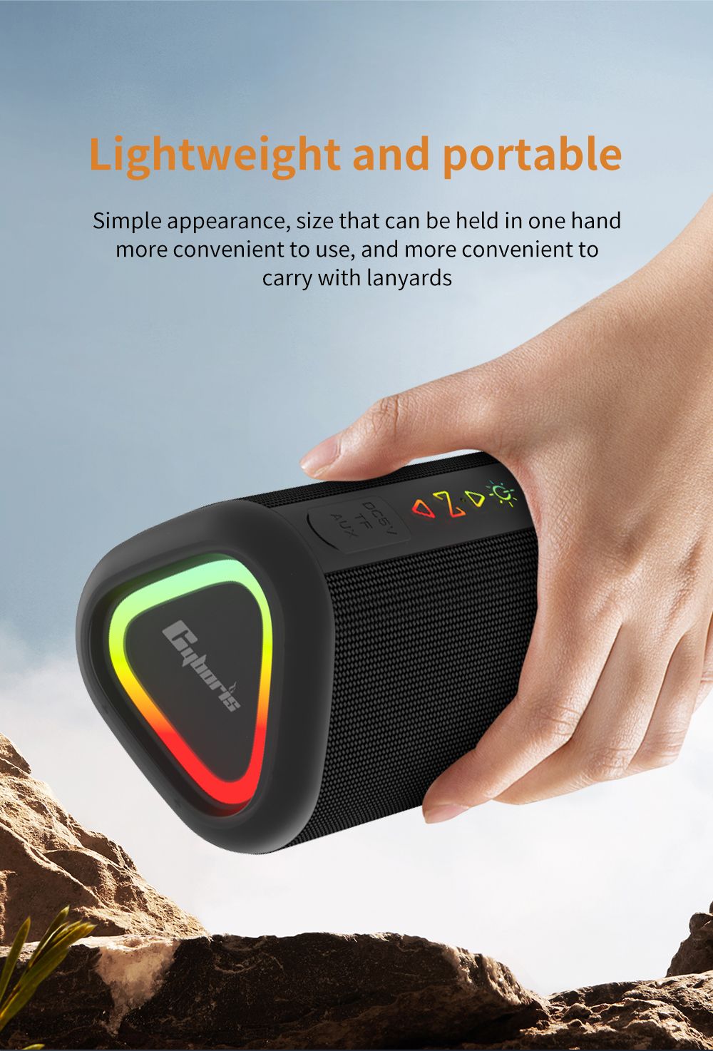 Cyboris S1 High Quality Portable Mini Waterproof Bluetooth Speaker, Wireless V5.4 Outdoor TWS Stereo Sporting Speakers 15W Loud Stereo Soundbox New Era Fashion LLc