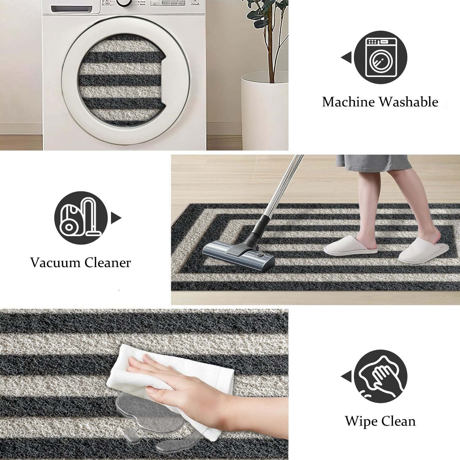 Three-piece kitchen rug set, non-slip and washable, abstract pattern kitchen hallway rug, soft and comfortable, suitable for sinks, floors, entrances, hallways and bathrooms. New Era Fashion LLc