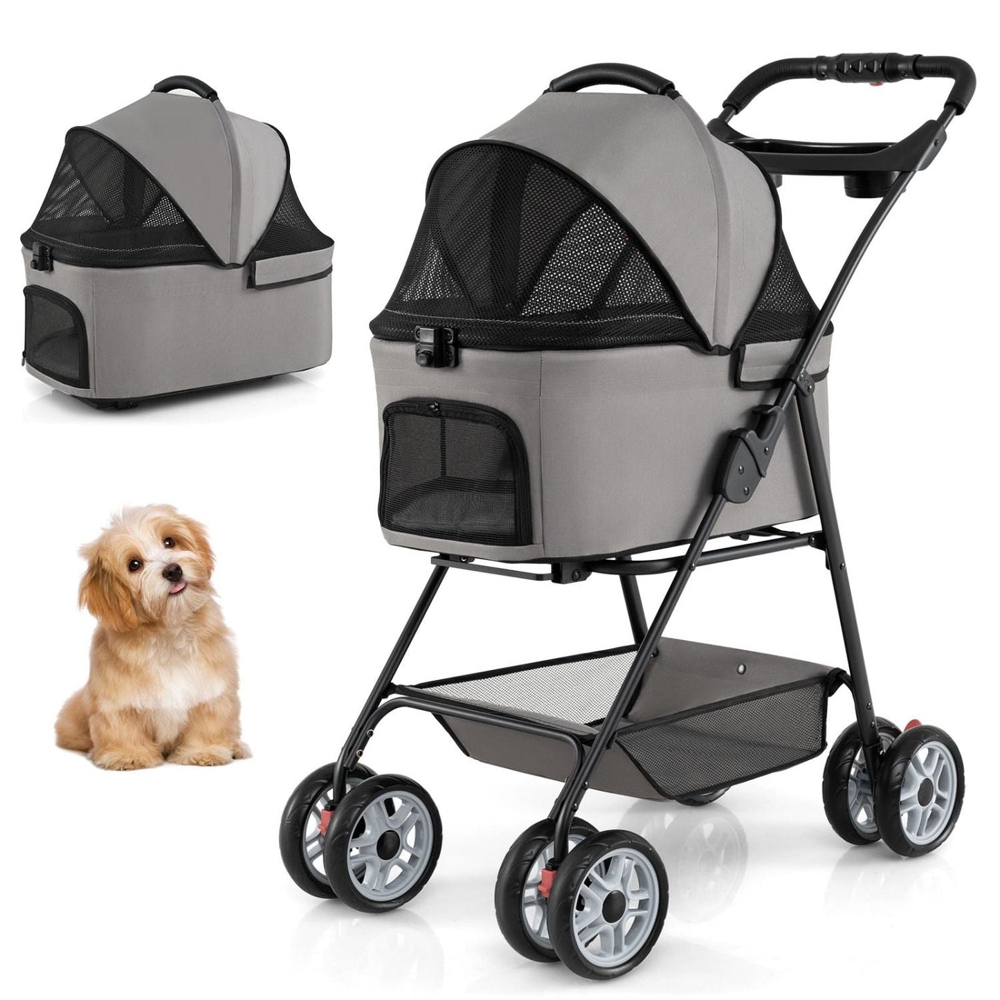 3 in 1 Pet Stroller with Removable Carrier up to 33 lbs New Era Fashion LLc
