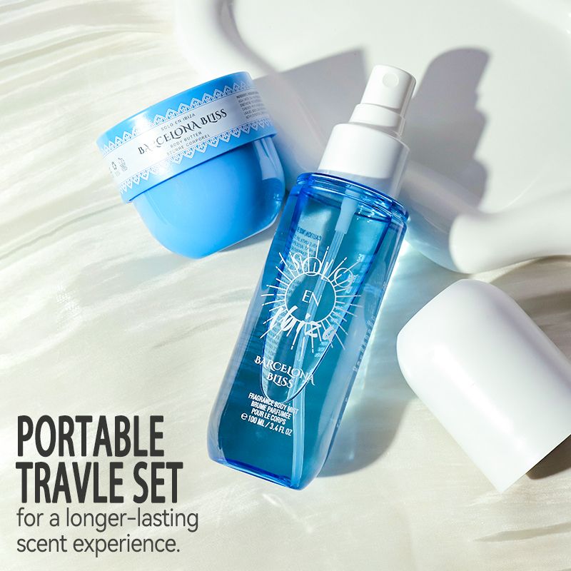 2-Piece Set, SOLO EN IBIZA Body & Hair Fragrance Mist And Body Cream Gift Box For Men And Women, Long Lasting Fragrance, 4 Different Scent, Perfect For Holiday Gifts, Dating, Daily Life, Parties New Era Fashion LLc