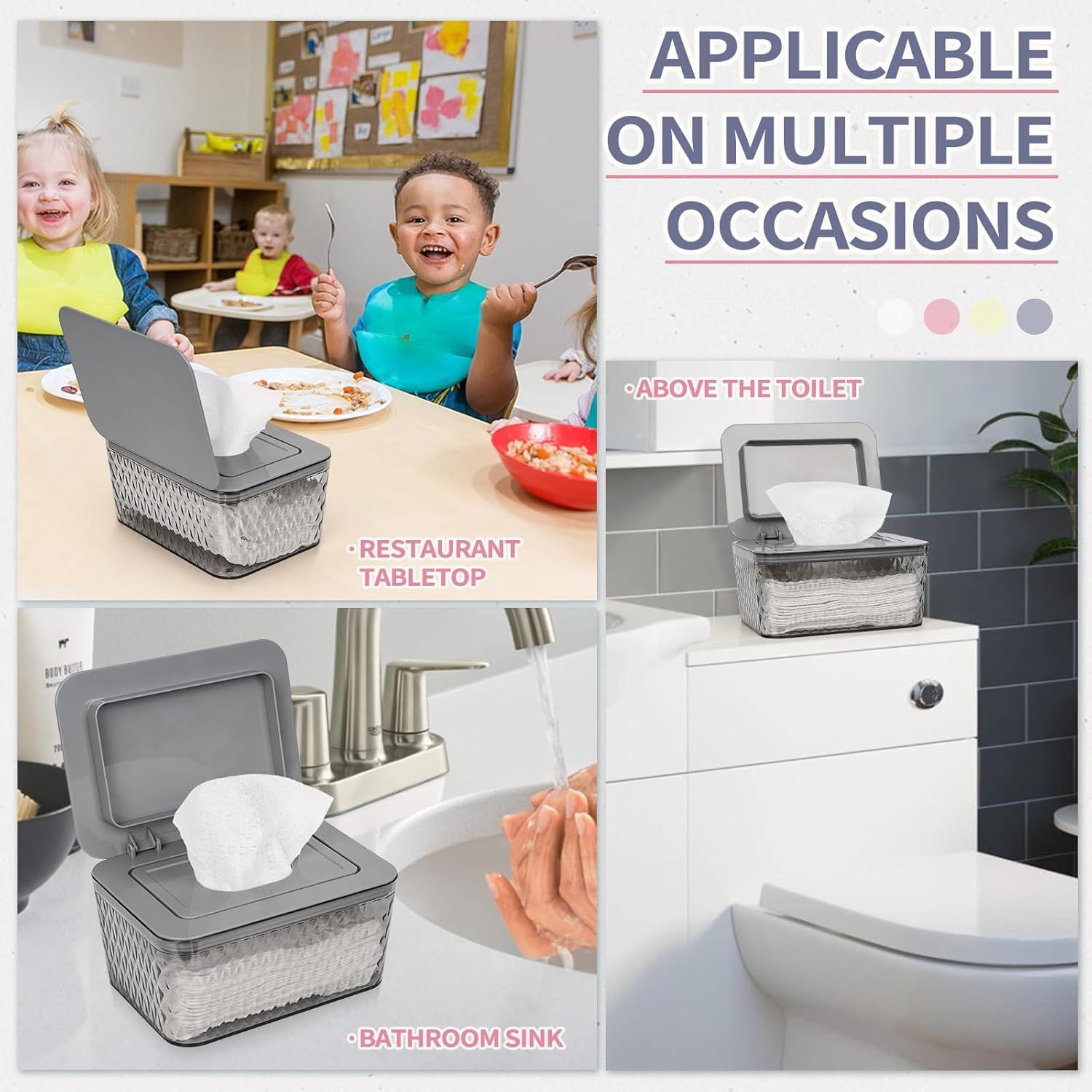 Wipes Dispenser, One-Handed Operation Wipe Holder for Baby & Adult, Seal-Designed Wipes Container for Bathroom Keep Diaper Wipes Fresh New Era Fashion LLc