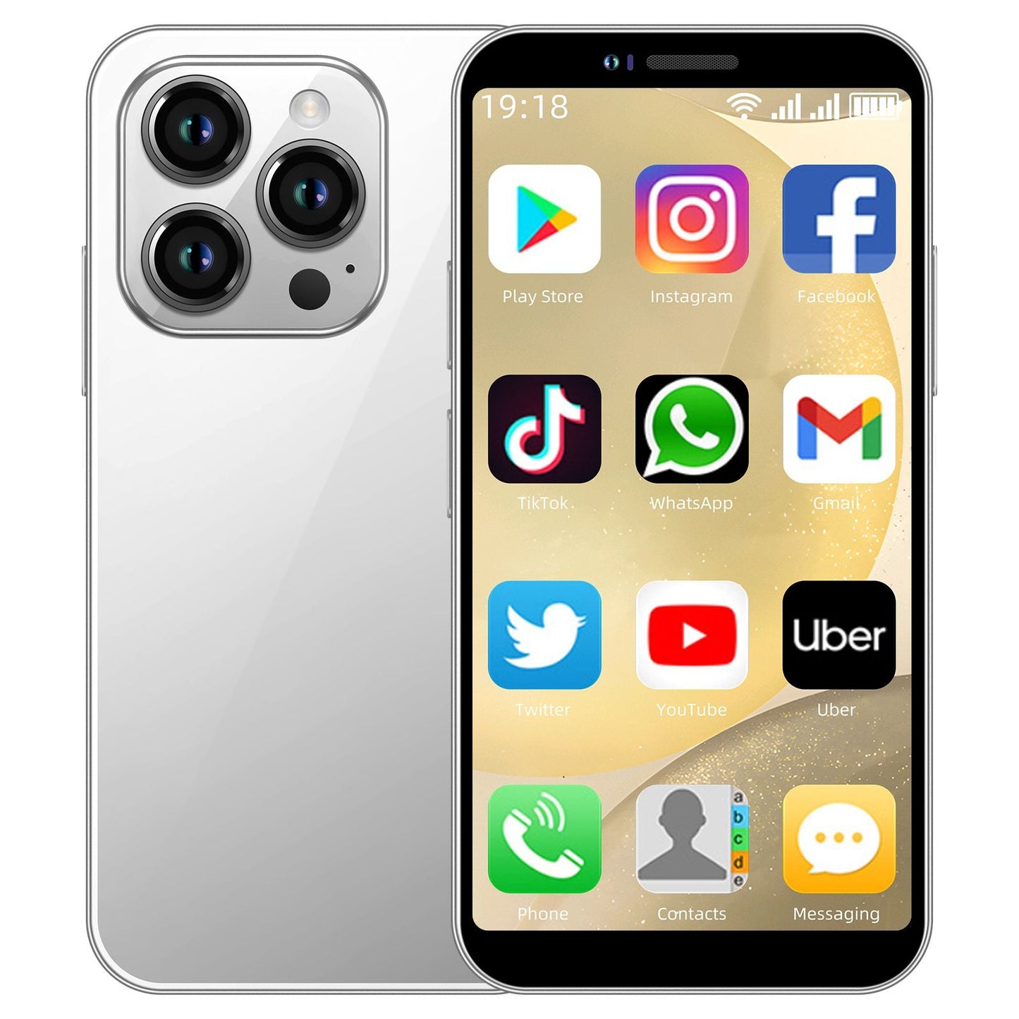 Gift For Kids 4G i16 Mini Smartphone, 3+64 GB Small Unlocked Smartphone, 3.5HD Screen Facial Recognition, 2600mAh Battery, Pocket Phone New Era Fashion LLc