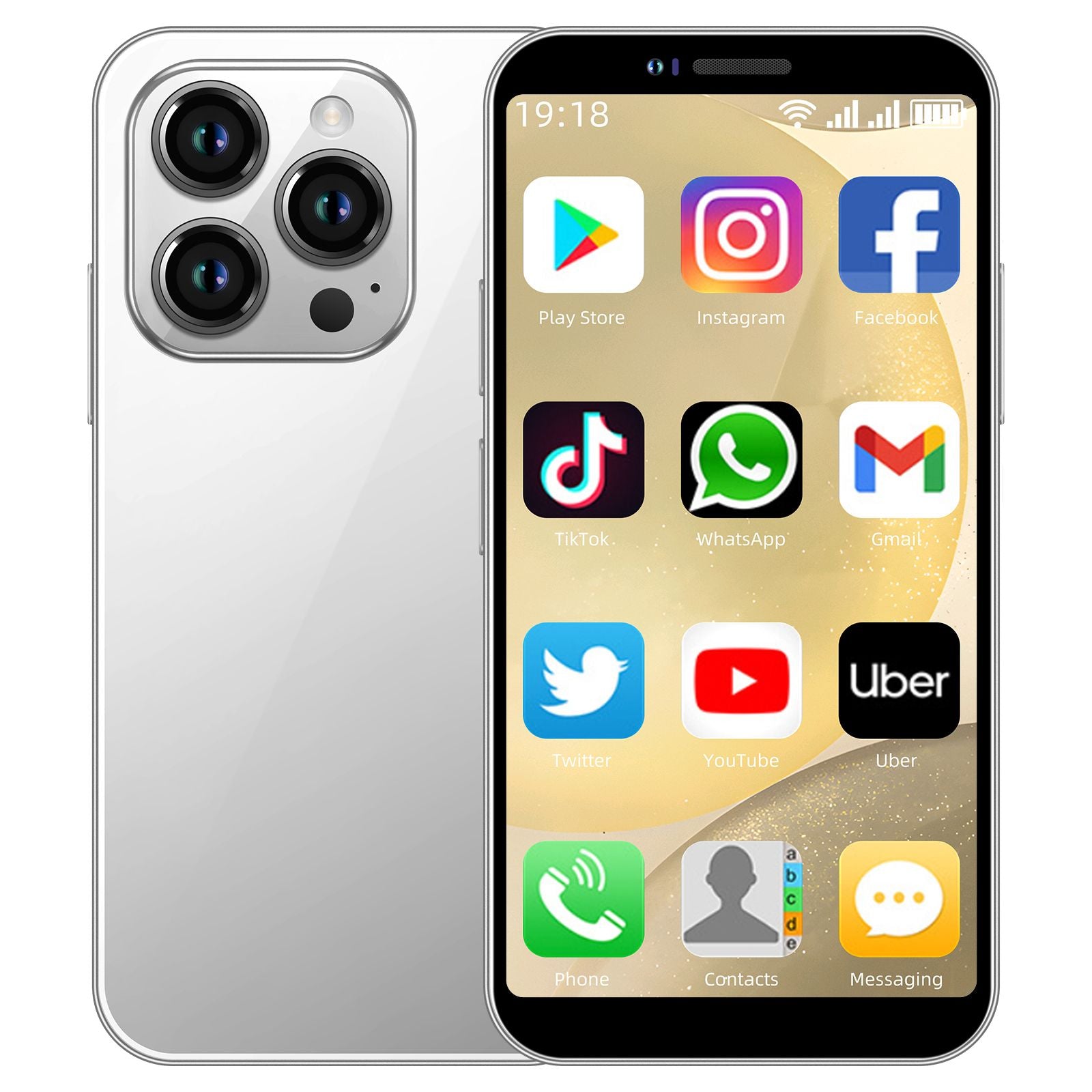 Gift For Kids 4G i16 Mini Smartphone, 3+64 GB Small Unlocked Smartphone, 3.5HD Screen Facial Recognition, 2600mAh Battery, Pocket Phone New Era Fashion LLc