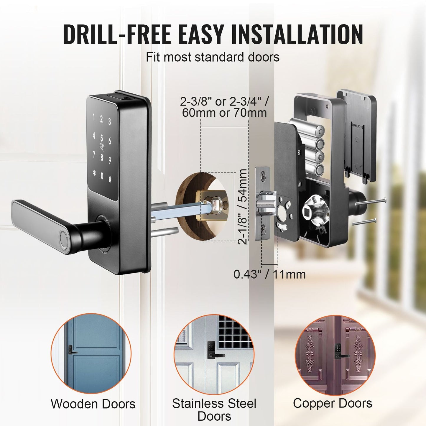 Smart Lock, 5-in-1 Smart Door Knob, Fingerprint Deadbolt with App Control, Bluetooth Smart Lock, Keyless Entry Door Lock with Handle, Biometric Door Lock, Keypad Digital Door Lock for Front Door New Era Fashion LLc