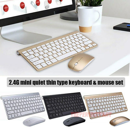 Mini Wireless Keyboard And Mouse Set Waterproof 2.4G For Mac Apple PC Computer New Era Fashion LLc