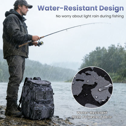 42L/11Gal Fishing Backpack Large Capacity Fishing Tackle Storage Bag with Rod Holders 16-Pocket Water-Resistant with Divider Adjustable Padded Straps for Fishing Gear Outdoor Camping Hiking New Era Fashion LLc