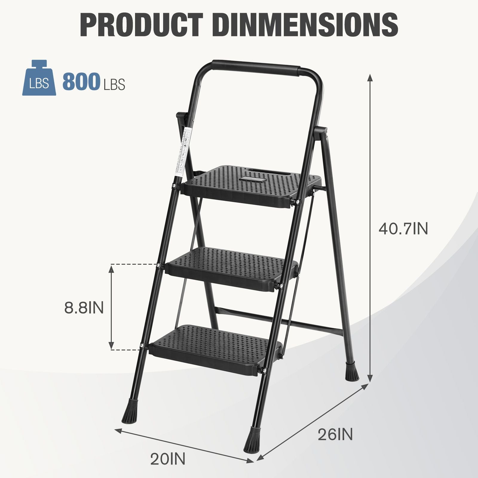 Household portable 3-layer step ladder, with safety buckle stable and safe New Era Fashion LLc