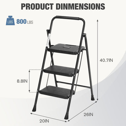 Household portable 3-layer step ladder, with safety buckle stable and safe New Era Fashion LLc