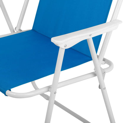 1 Pack Heavy Duty Steel Beach Chair with Umbrella, XL Size 15" Seat Height Royal Blue, Oxford Cloth with Support Bar, Single Position Adjustable, 120kg Load New Era Fashion LLc