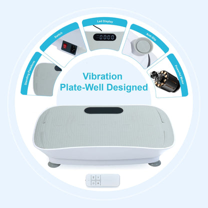 Silent Vibration Platform Crazy Fitness Massage 10-Frequency Weight Loss & Fat Burner Body Shaking Machine For Unisex Grey033 New Era Fashion LLc