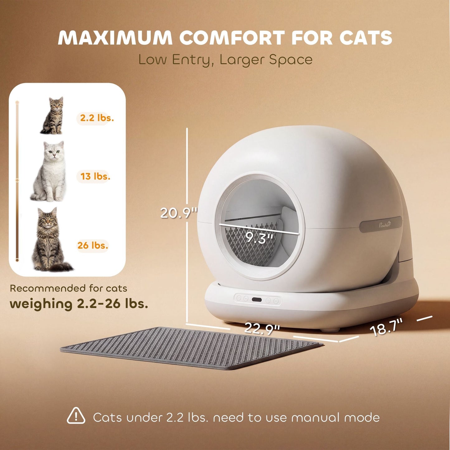 72L Automatic Litter Box, Self Cleaning Litter Box, App Control, Odor & Noise Control, Safety Sensors, Deodorant Gel New Era Fashion LLc