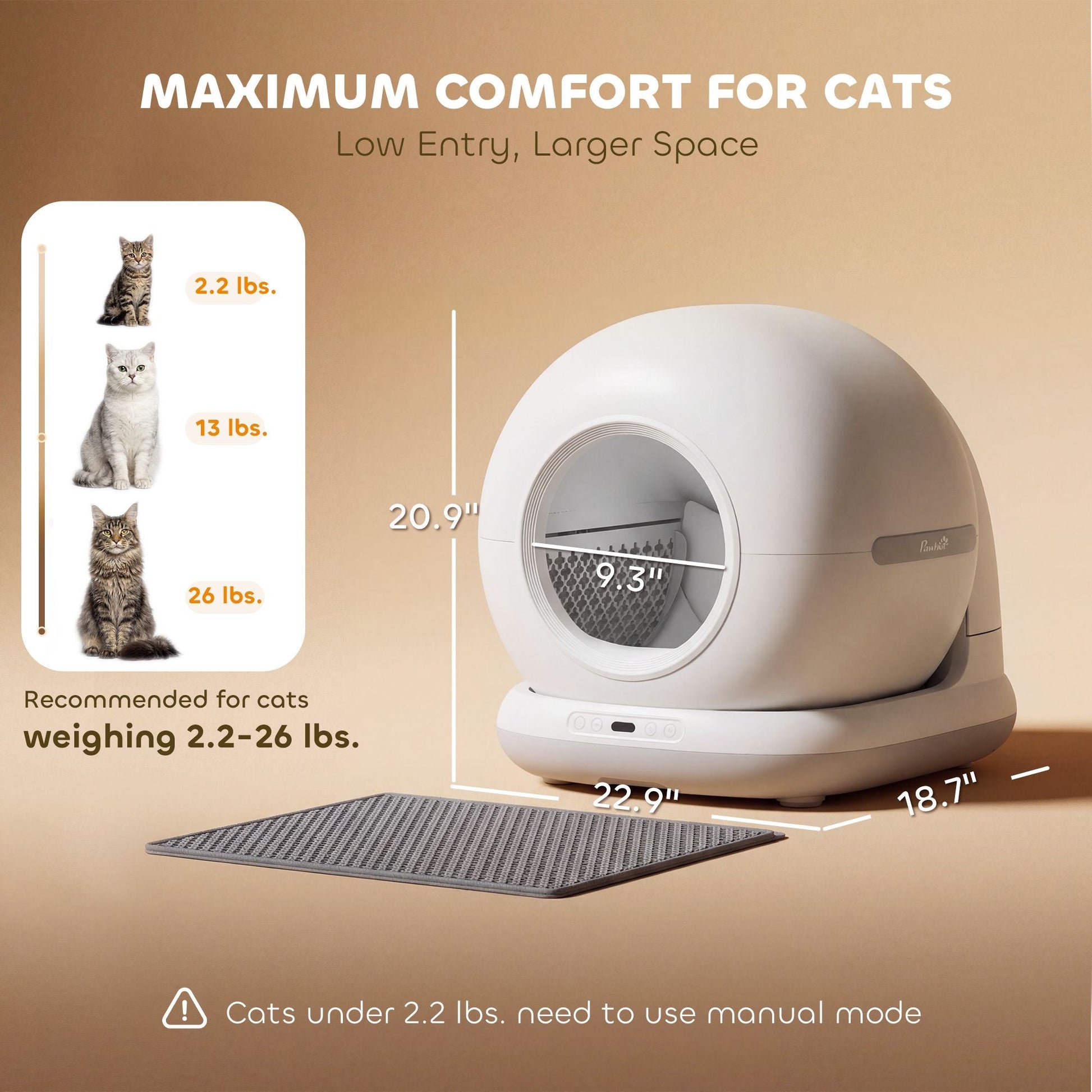 72L Automatic Litter Box, Self Cleaning Litter Box, App Control, Odor & Noise Control, Safety Sensors, Deodorant Gel New Era Fashion LLc
