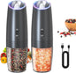 Rechargeable Electric Salt and Pepper Grinder Set Gravity Salt and Pepper Mills Set with LED Light, No Battery Needed, Adjustable Coarseness, Washable 135ml Container, Black New Era Fashion LLc
