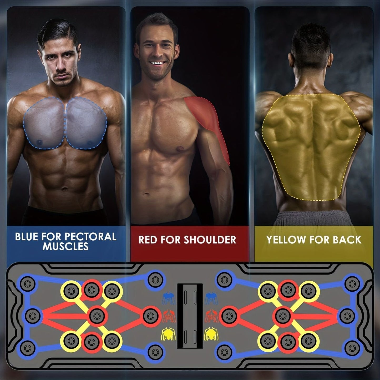 Push Up Board; Foldable Multi-Functional 20-In-1 Push Up Board; Chest Muscle Exercise Equipment For Men Women Fitness Training New Era Fashion LLc