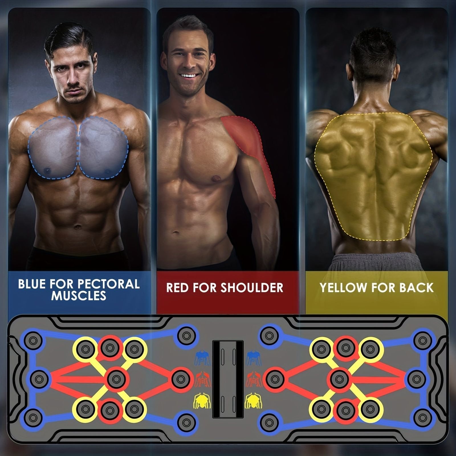 Push Up Board; Foldable Multi-Functional 20-In-1 Push Up Board; Chest Muscle Exercise Equipment For Men Women Fitness Training New Era Fashion LLc