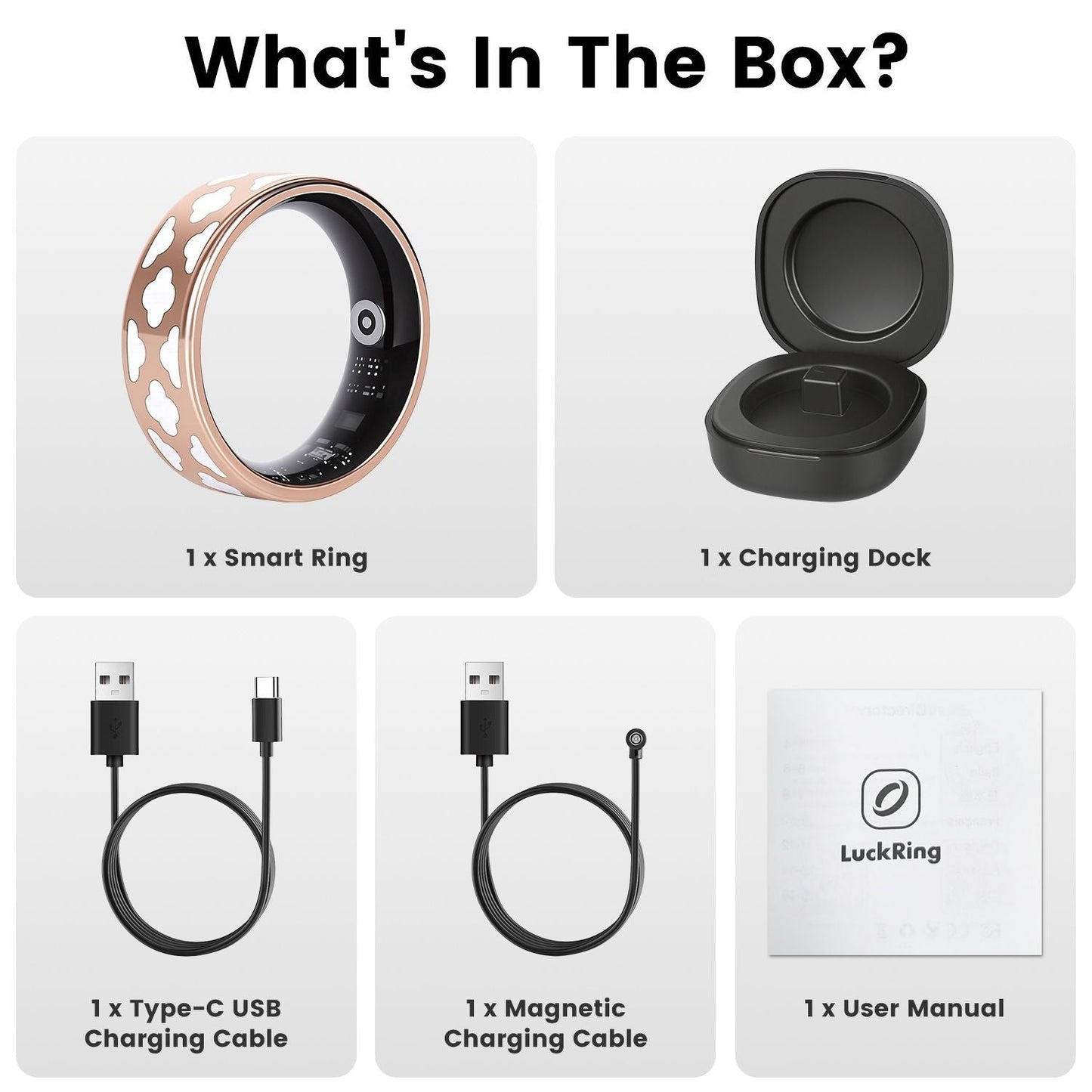 Size7/8/9/10 Options -- 1Pc Smart Ring Health Tracker Fitness/Sleep/Stress/HRV Tracker with Charging Case Magnetic Charging Cable for Women & Men Compatible with iOS & Android 7-Day Battery Life New Era Fashion LLc