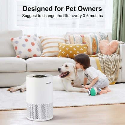 TENKER AP-6980 Air Purifier White US 1300ft² Large Rooms H13 Heap 3-Stage Filtration 3 Speeds 3 Timer w/Light Air Cleaner Machine New Era Fashion LLc
