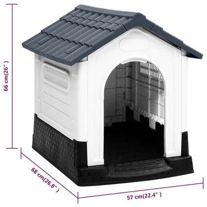 Dog House Grey, White, Black Polypropylene Small Durable New Era Fashion LLc